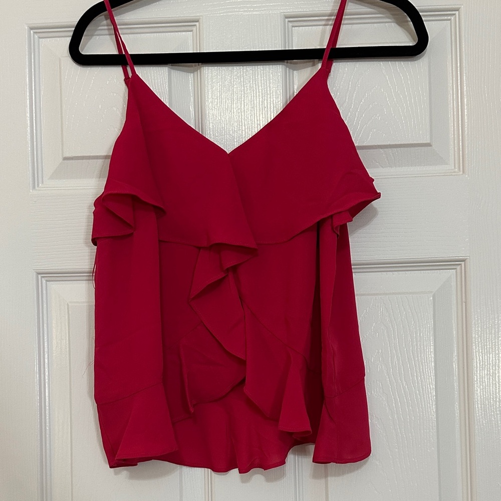 Express Vibrant Pink Ruffle Camisole